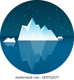 Big glacier ,illustration, vector on white background.