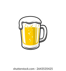 A big glass of beer with foam 