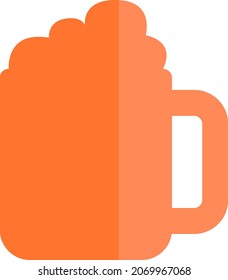 Big glass of cold beer, illustration, vector, on a white background.