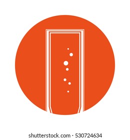 big glass cup bubbles outline with color circle vector illustration eps 10