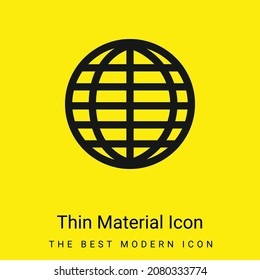 Big Globe Grid minimal bright yellow material icon