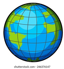 A big globe on a white background