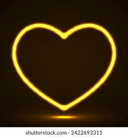 Big glowing Valentine heart. Vector symbol