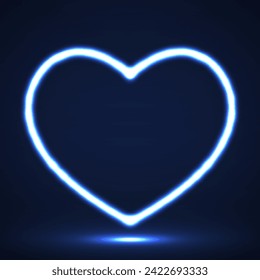 Big glowing Valentine heart. Vector symbol