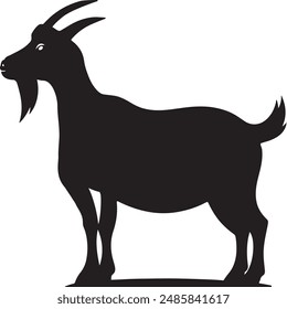 a big goat silhouette vector art illustration