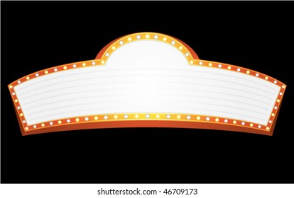 Big gold banner for cinema, theater or circus