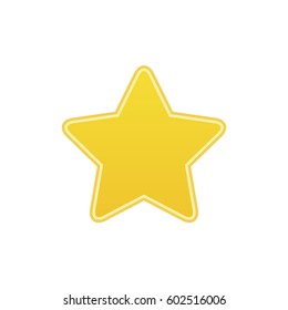 Big Gold Star icon isolated, ranking mark. Modern simple flat favorite sign. Yellow internet concept. Trendy vector decoration symbol for website design, web button, mobile app. Logo illustration