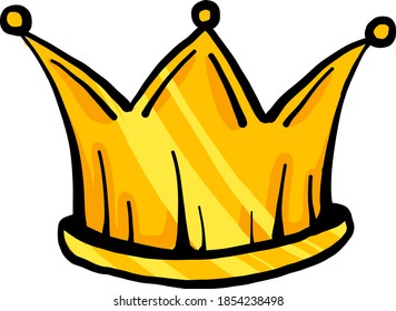 Big golden crown, illustration, vector on white background