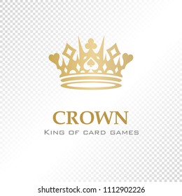 A big golden crown. Vector heraldic elements design