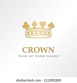 A big golden crown. Vector heraldic elements design