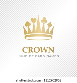 A big golden crown. Vector heraldic elements design