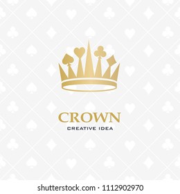 A big golden crown. Vector heraldic elements design