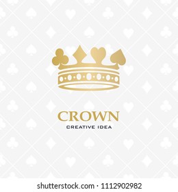 A big golden crown. Vector heraldic elements design