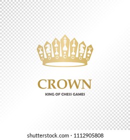 A big golden crown. Vector heraldic elements design