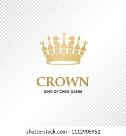 A big golden crown. Vector heraldic elements design