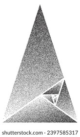  Big Golden ratio triangle - visualization of Fibonacci Sequence - vector concept of gold proportion
