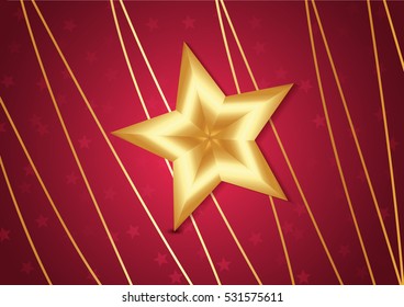 Big golden star design background vector, drawing by hand vector and digital illustration created without reference image.