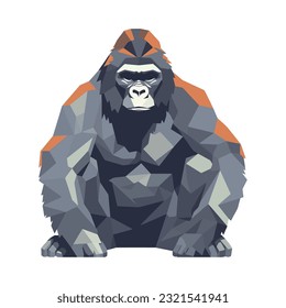 big gorilla illustration over white