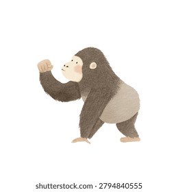 Big gorilla standing on two legs