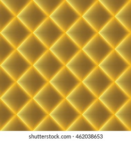 big gradient light-gold diamond shaped in square tiles, vector illustration seamless pattern