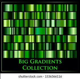 Big gradient set with green color, background collection