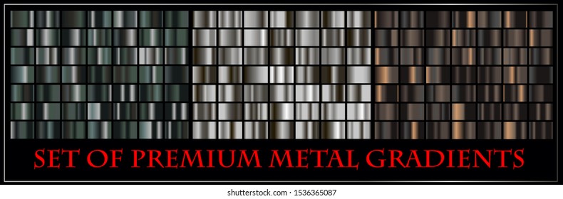 Big gradient set with metal color background collection