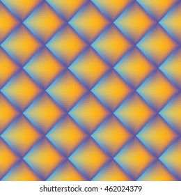 big gradient yellow-blue diamond shaped in square tiles, vector illustration seamless pattern