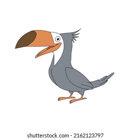 big gray beaked bird, likes to eat fish