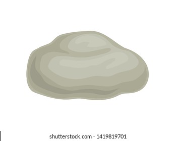 Big gray boulder. Vector illustration on white background.