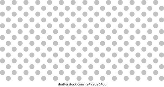 Big gray dots, white background, seamless pattern. monochrome polka dotted texture vector template. minimalist abstract wall, arranged in diagonal lines.