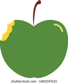 Una gran manzana verde que está en una esquina, vector, dibujo de color o ilustración.