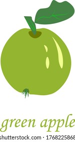 big green Apple.title. isolated on a white background.vector.
