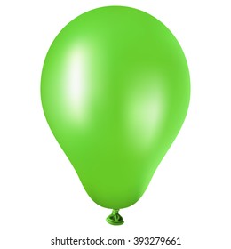 Big Green Balloon On White Background