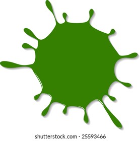 Big green blot. Vector illustration.