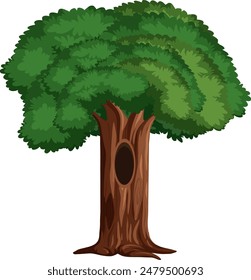 Vector verde grande del árbol del bosque espeso