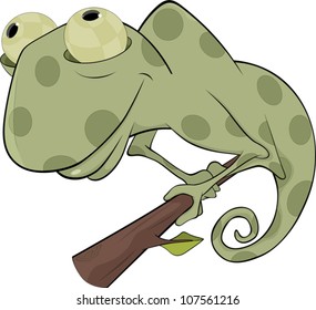 Big green Chameleon cartoon