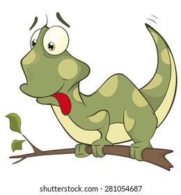 Big green Chameleon cartoon 