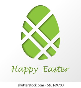 Big Green Easter egg with pieces and text