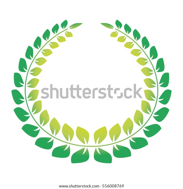 Big Green Laurel Wreath On White Stock Vector (Royalty Free) 556008769