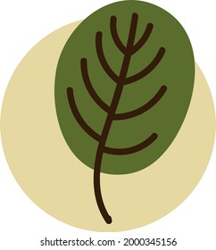 Big green leaf, illustration, on a white background.