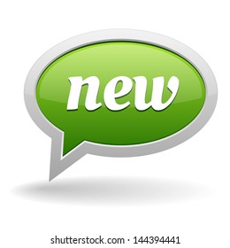 Big green new speech bubble