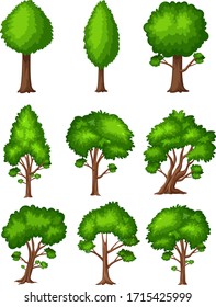 Big Green Trees On White Background Stock Vector (Royalty Free ...