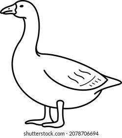 Big Grey Adult Goose Vector Outline Stock Vector (Royalty Free) 2078706694