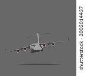 big grey army aircraft aircraft four engine jumbo jet vector