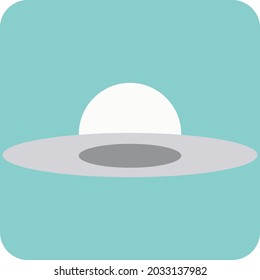 Big grey hat, illustration, vector, on a white background.