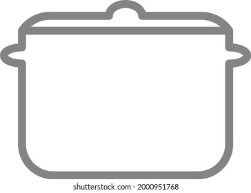 Big grey pot, illustration, on a white background.
