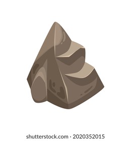 Boulder de piedra gris grande para la ilustración vectorial de la interfaz de usuario del juego