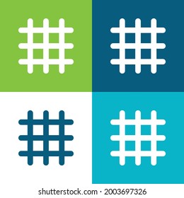 Vier-Farben-Minimal-Icon-Set für Big Grid Flat