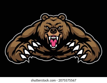 Big Grizzly Bear Mascot Logo