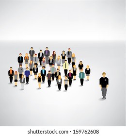 A Big Group of Businessman Gather Together Vector Design